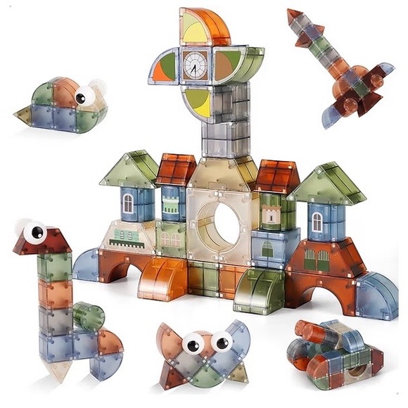 Other - iPlay, iLearn Kids Magnetic Blocks, 62 PCS Magnet Stacking Block Building. NEW